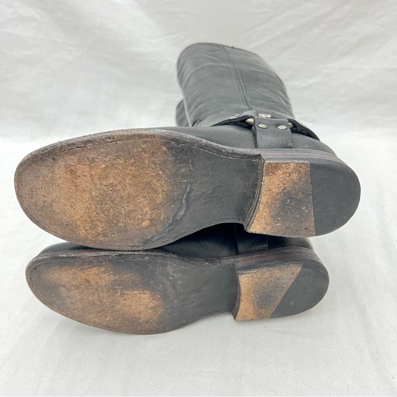 $378 Frye Phillip Harness Riding Boots Black Leather 15.5” Tall 76850 Size 6 B - Picture 8 of 13